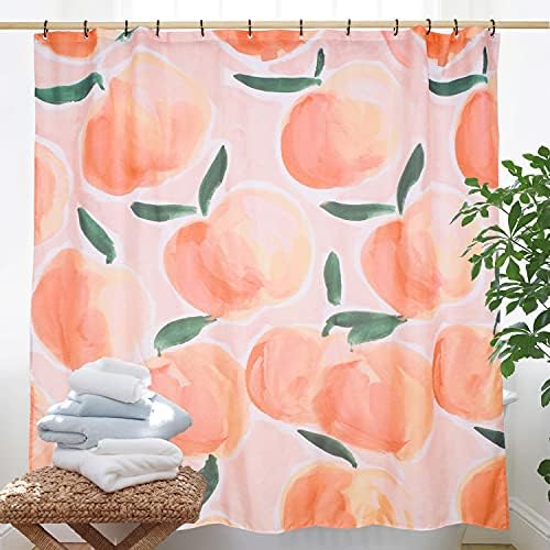 Elegant Peach Shower Curtain Set 72 x 72 Water Repellent 100 Recycled polyester