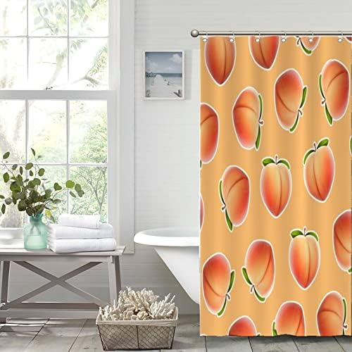Cute Washable Peach Shower Curtain