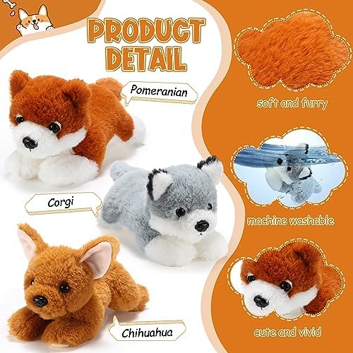 Skylety 3 Pcs Plush Dog Pillow Toy Set