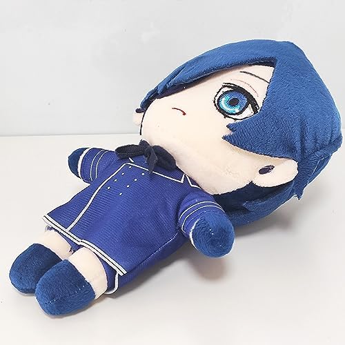 Cute Boy with Blue Hair and Black Eye Patch Stuffed Plush Toy Pillow
