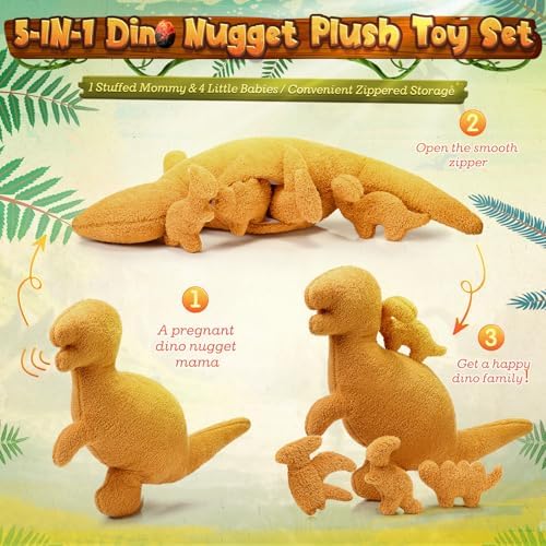 5-Piece Plush Dinosaur nugget Gift Set