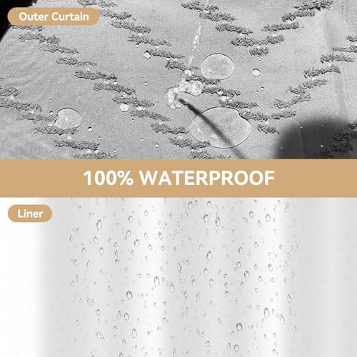 Aikku Small Stall Shower Curtain Set Eco-Friendly Durable for Home Travel