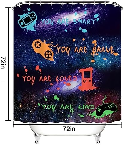 boys gaming Bathroom shower curtain set
