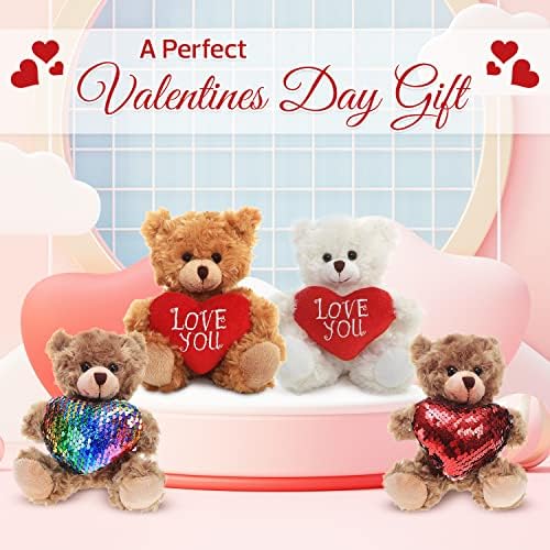 Mocha Heart Bear Plush Valentines Day Gift