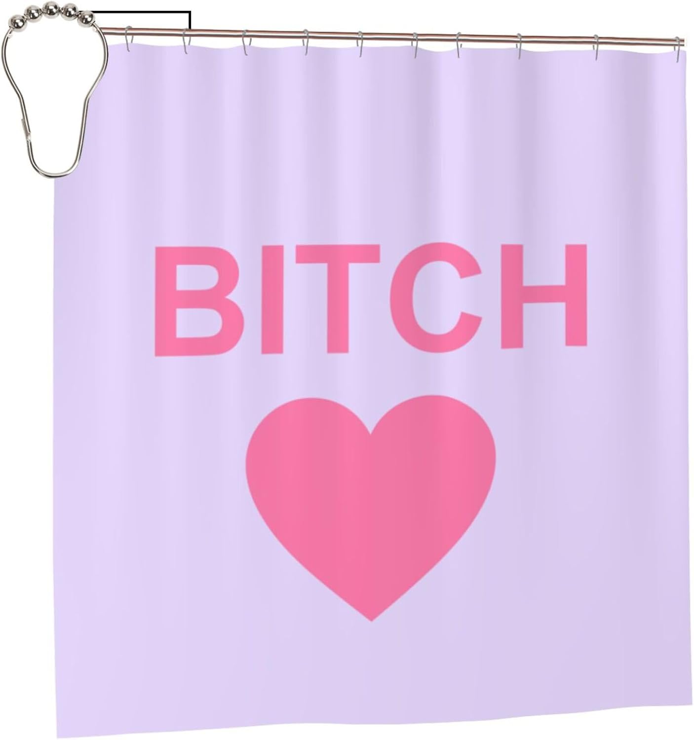 Bitch Heart Shower Curtain Waterproof Thick