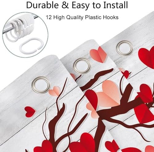 JAWO Valentines Day Shower Curtain