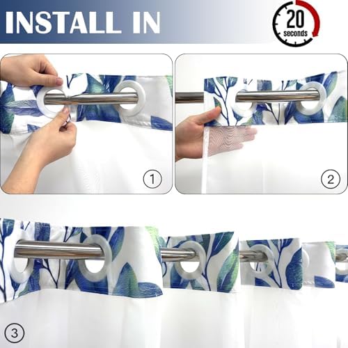 Eucalyptus Butterfly Bath Curtain Set 71x74