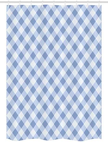Ambesonne Geometric Stall Shower Curtain Set with Hooks 54x78 Slate Blue Pale Blue