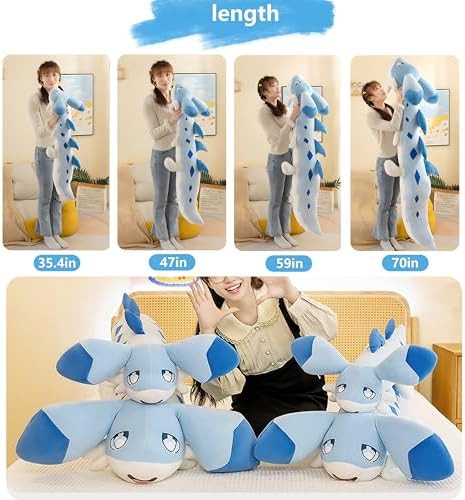 Long Dragon Plush Body Pillow Stuffed Animal for Beds Soft and Cozy