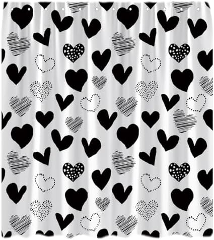 Valentines Heart Bath Shower Curtain