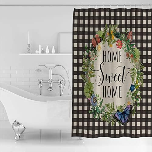 Home Sweet Home 36x72 Polygons shower curtain waterproof elegant washable