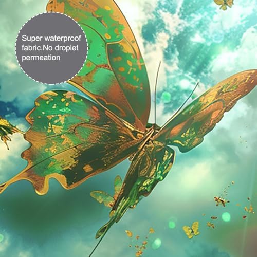 4 PCS Green Butterfly Shower Curtain Sets