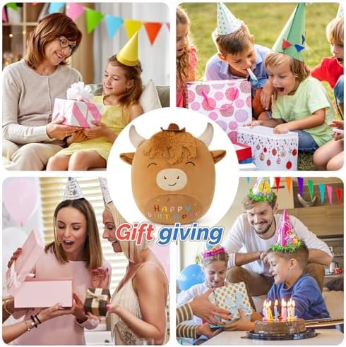 Cuckool 14 Highland Cow Stuffed Animal Plush Pillow Perfect Birthday Gift