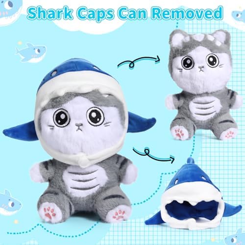 Emoin 8 Inch Shark Cat Plush Toy Kawaii