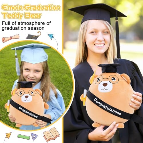 personalizedGraduationBearPlushGiftForBoyAndGirl - 118 Stuffed Animal PillowWithCapForCollege HighSchool