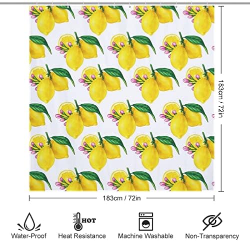 Fruit Lemon Washable Shower Curtain Liner