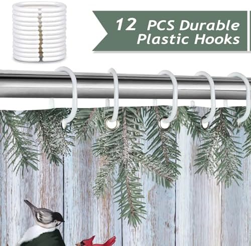 Bonhause Christmas Snowman Bath Curtain