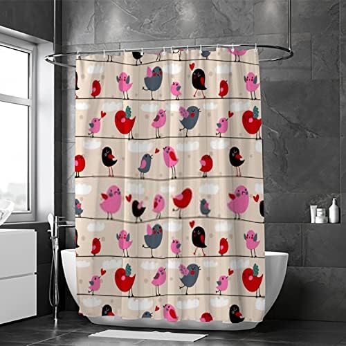 ZHIMI Cute Bird Shower Curtain Waterproof Washable 60x72in