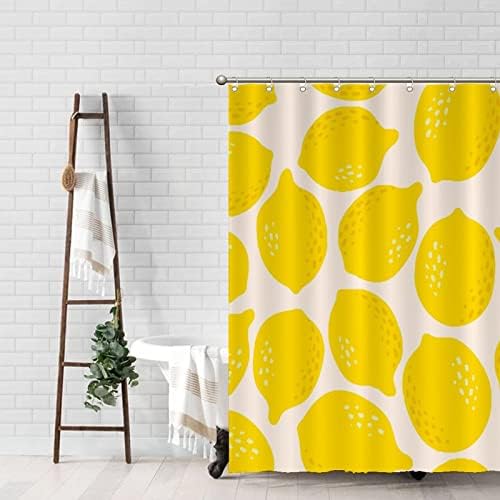 Funny Fruit Bath curtain set 59x71 - Lemon fruit design
