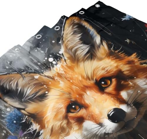DAOWANGZUO Brown Fox Shower Curtain Set