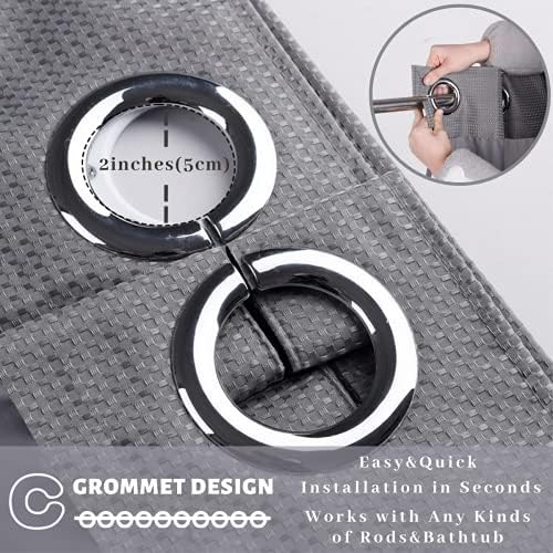 Ecoehoe Folding 36 x 72 Shower Curtain Set with Magnet Liner