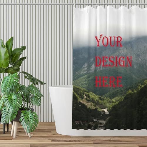 Personalized Shower Curtain with 12 Hooks - 55x72 Inch