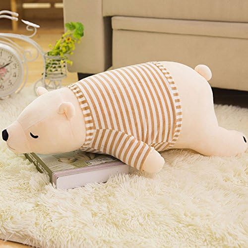 White 14-inch Stuffed Polar Bear Sleepy Plush Toy for Kids Adults