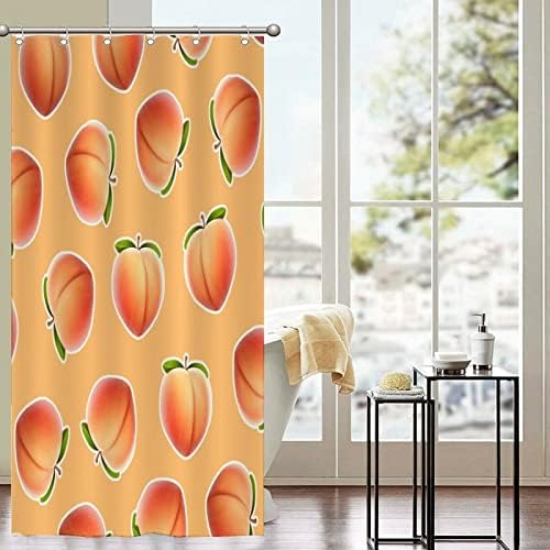Cute Washable Peach Shower Curtain