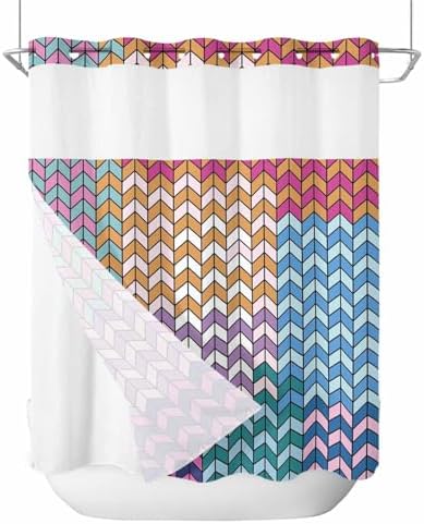 Anzona No Hook Shower Curtains - Soft Durable Waterproof and Stylish