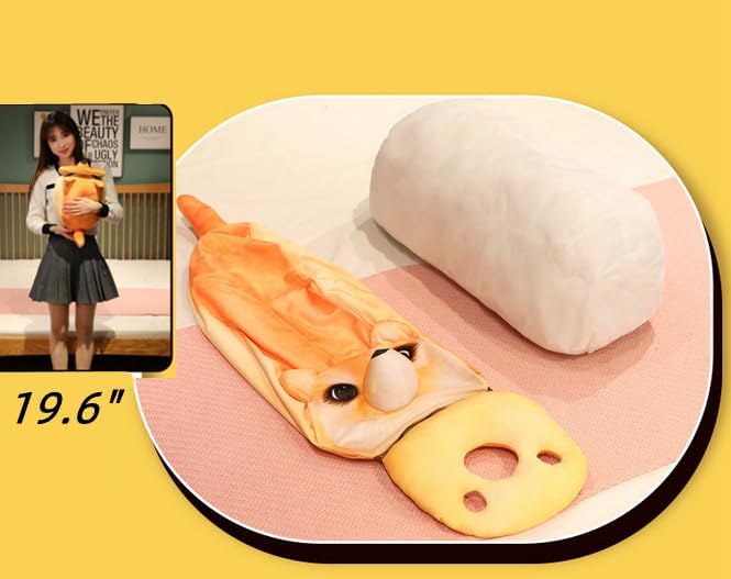 196 Inch Bread Plush Toy and Dog Plush Toy Funny Stuffed Animal Pillow