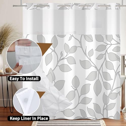 Elegant Modern No-Ring Shower Curtain