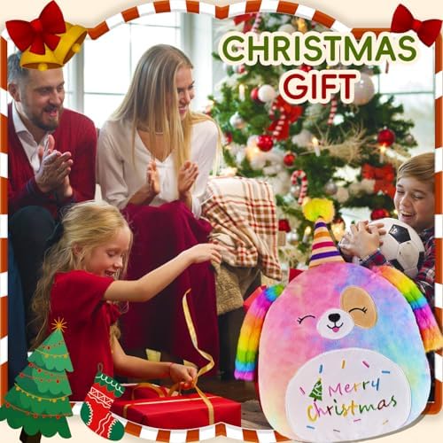 Magic 12 Plush Pillow for Dogs Christmaspackage with Merry Christmas Design