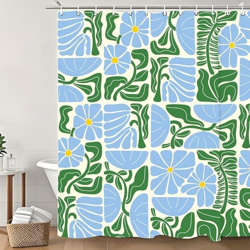 Stylish Boho Floral Shower Curtain Washable Durable