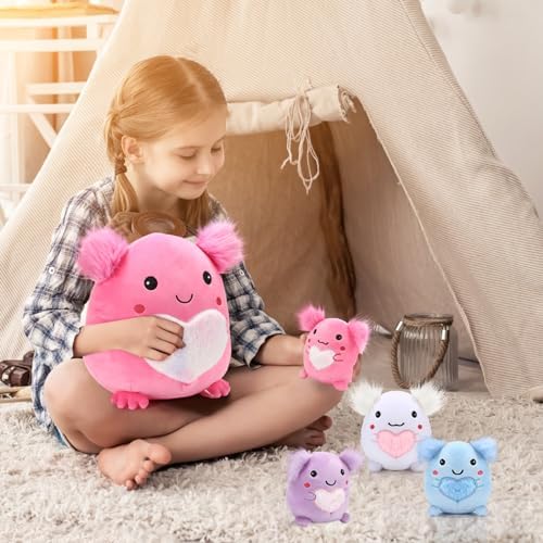 Hiboom Axolotl Plush Pillow Set 5 Pcs 12 Inch