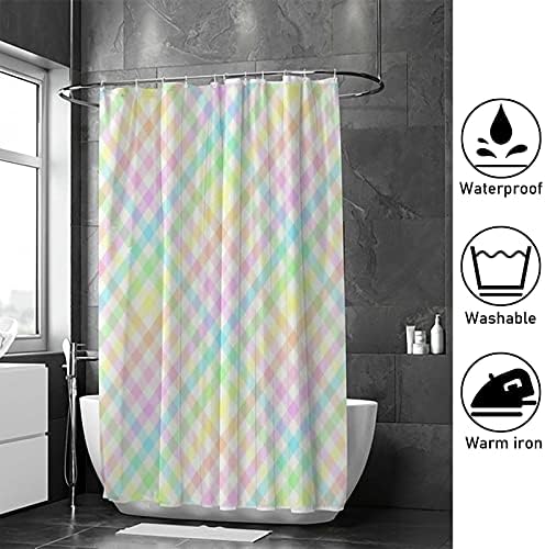 Durable Colorful Plaid Shower Curtains