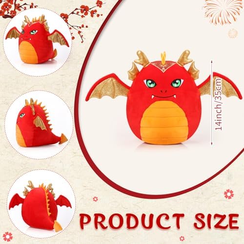 Leyndo 14 Red Dragon Plush Pillow