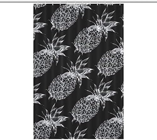 Summer Cool Pineapple Shower Curtain with 12 Hooks 1