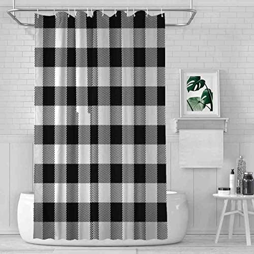 VISALUNA 72x72in Waterproof Shower Curtain Set with 12 Hooks