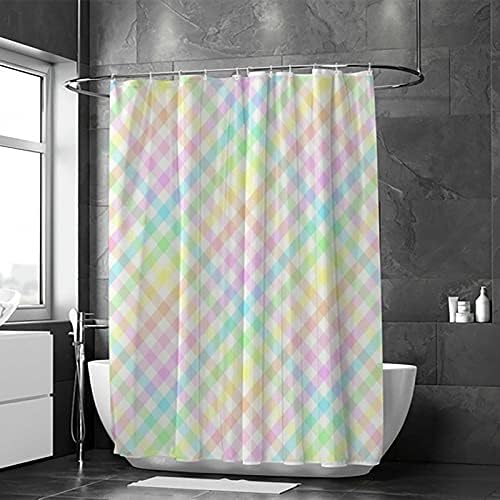 Durable Colorful Plaid Shower Curtains