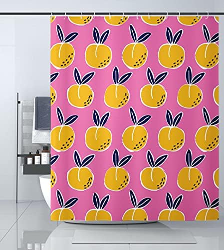 Pink Peach Shower Curtain Set - Vibrant Stylish Bathroom Decor