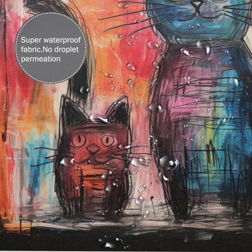 Crazy-Cut Cat Bohemian-Shaped Shower Curtain Set with 12 Hooks