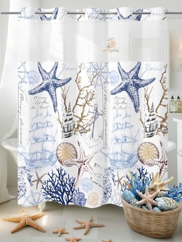 No Hooks Shower Curtain Set Waterproof and Super comfy for Your Bathroom