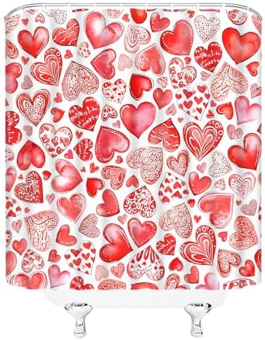Elegant Red Love Heart Shower Curtain