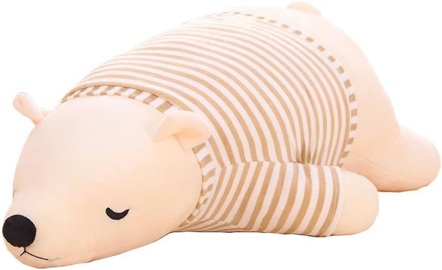 White 14-inch Stuffed Polar Bear Sleepy Plush Toy for Kids Adults