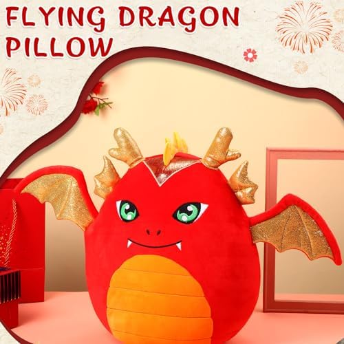 Leyndo 14 Red Dragon Plush Pillow