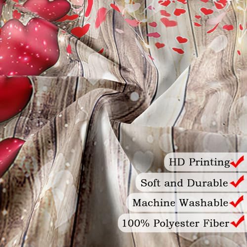 NYMB Valentine Rustic Heart Bashroom Shower Curtain