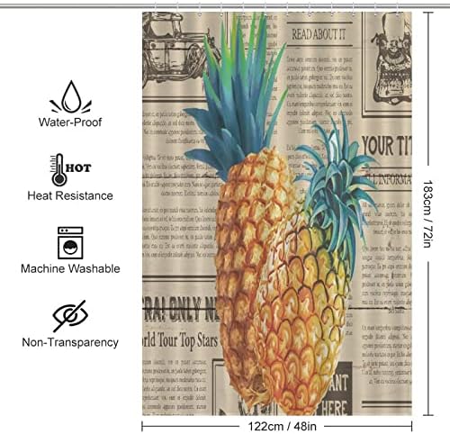 Pineapple Yellow Shower Curtain 48x72-Inch