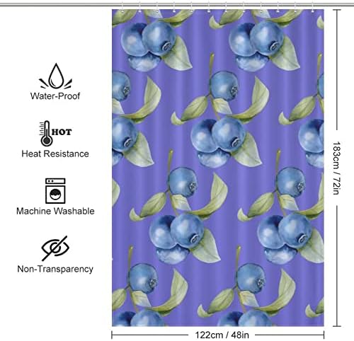 Cute Blueberry Bathroom Curtain 48x72