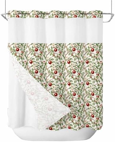 Stylish No Hook Shower Curtains with Snap-in Liner for Home Kitchen