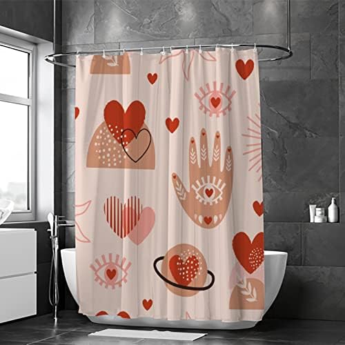 Delicate Waterproof 12-Hook Shower Curtain for Bathroom Use Boho Style